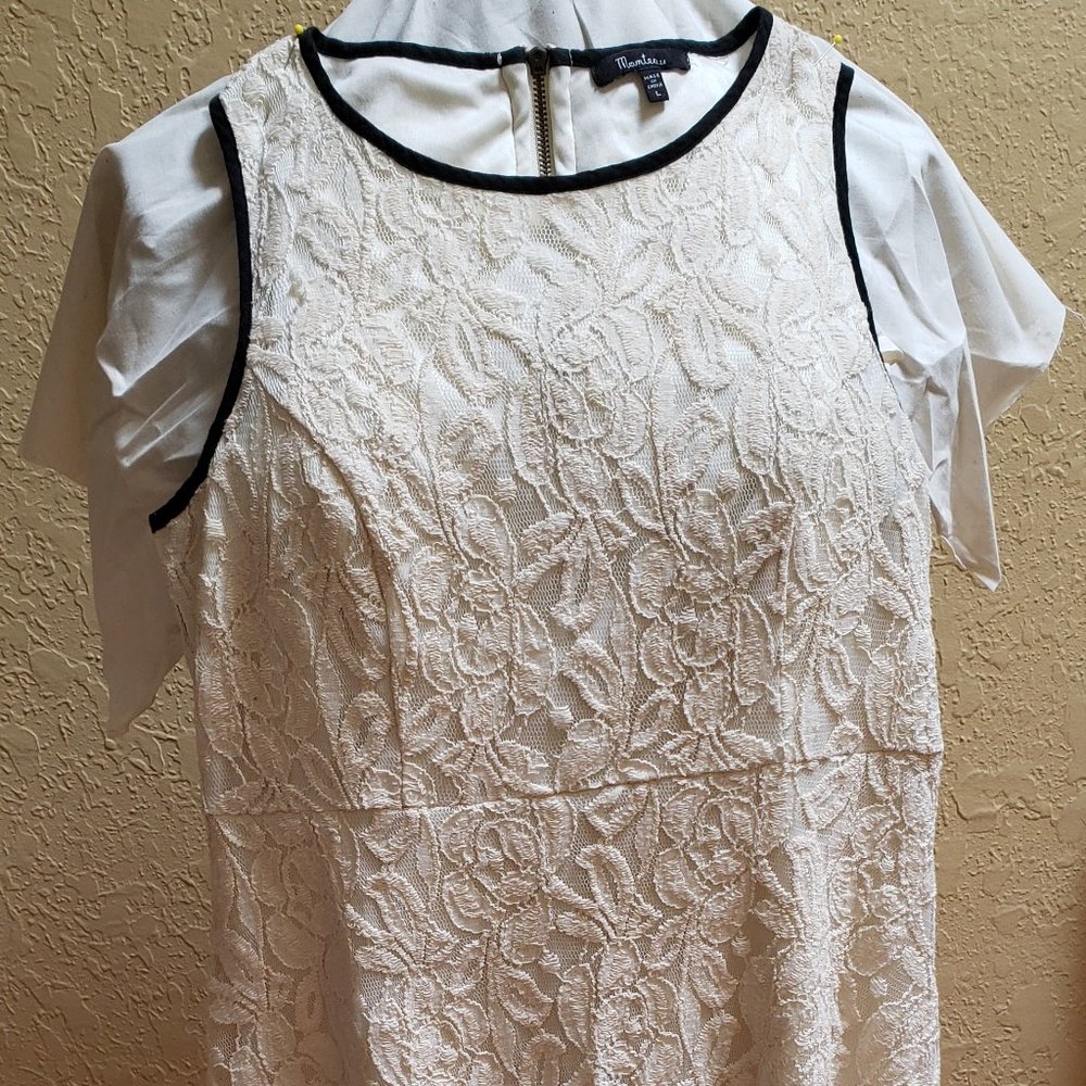 Monteau, Cream, Lace, Skater Dress. Size L